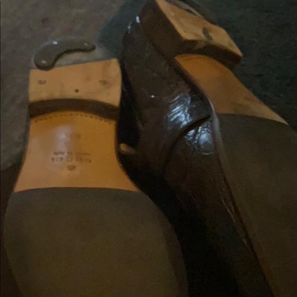 Gucci crocodile chocolate brown men’s loafers - Picture 6 of 7
